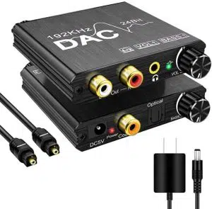 192khz Digital To Analog SPDIF Converter With Bass And Volume Adjustment 
