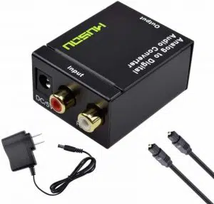 Musou RCA Analog To Digital  Converter With Optical Cable Power Adapter